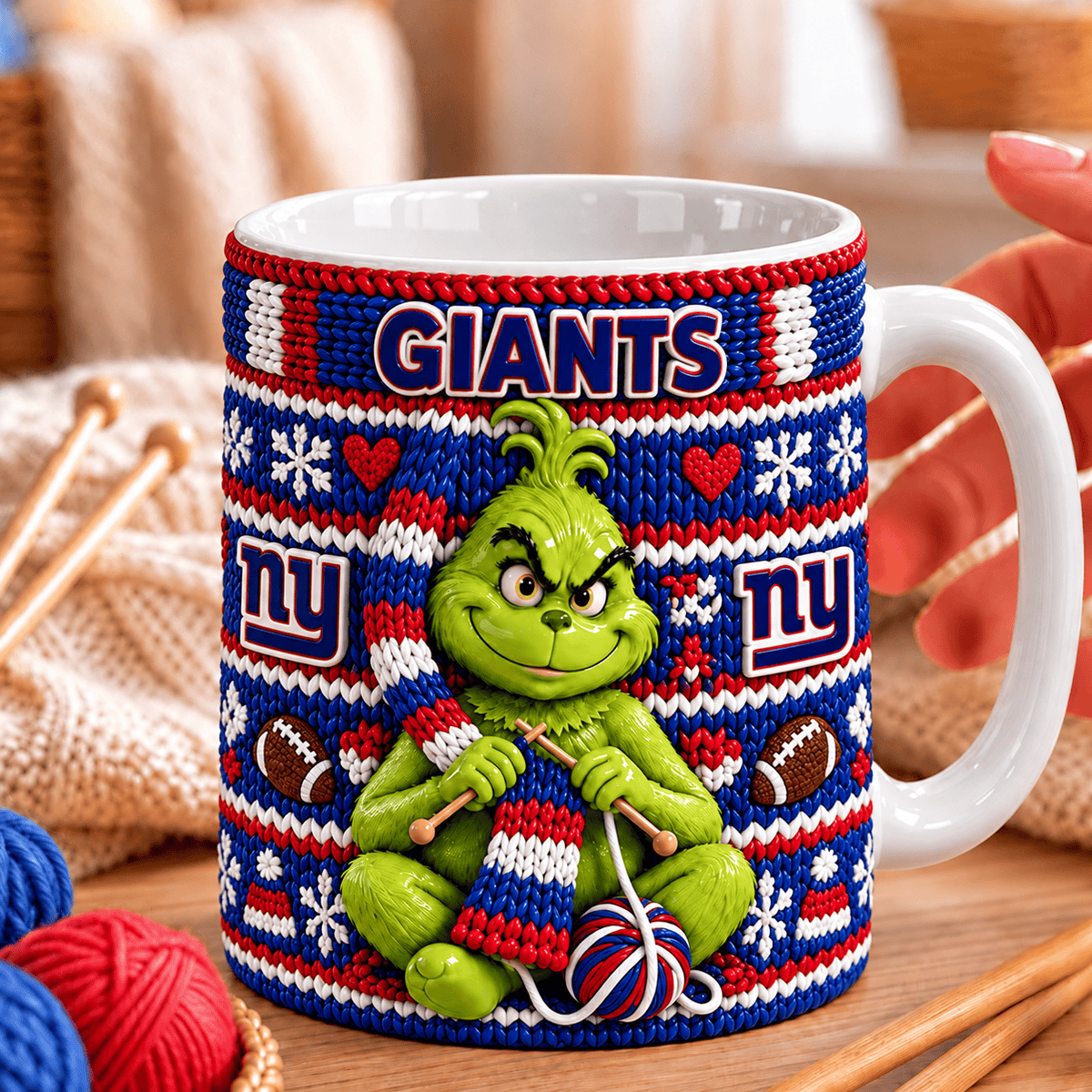 NFL x NYG Grinch Knitting Coffee Mug