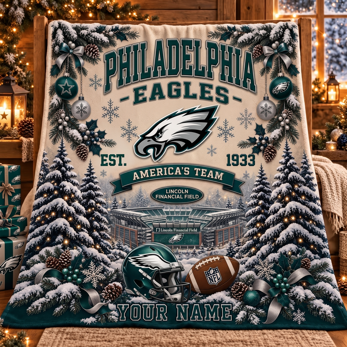 NFL x PHI America Personalized Name Blanket