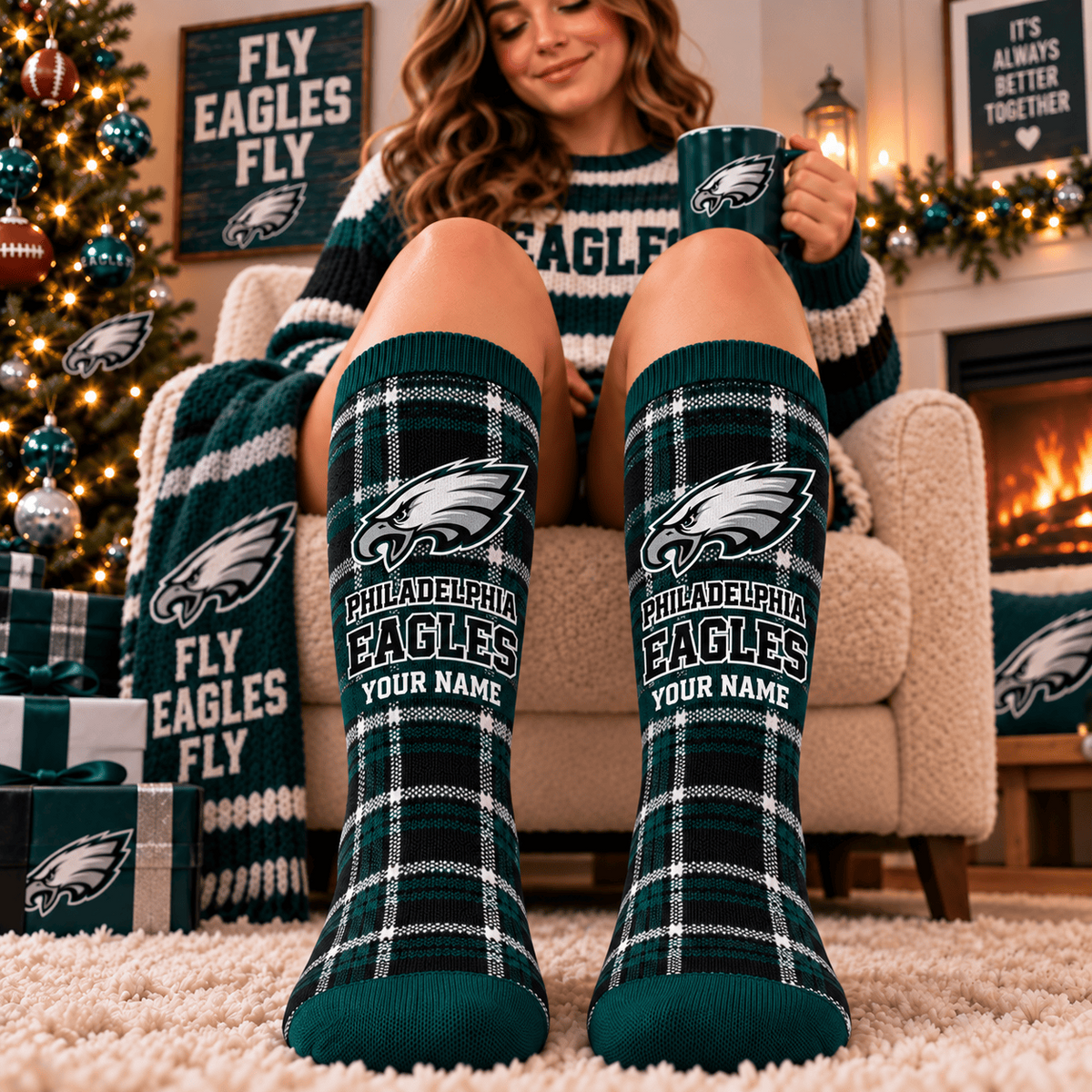 NFL x PHI Personalized Name New Socks