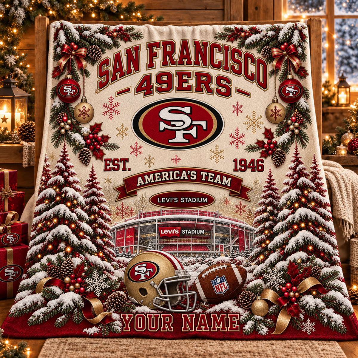 NFL x SF America Personalized Name Blanket