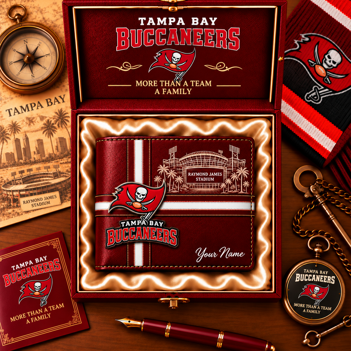 NFL x TB Custom Name Leather Wallet