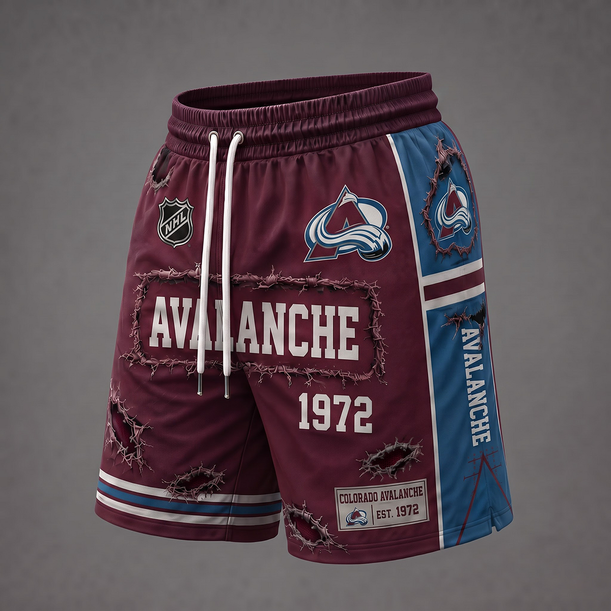 NHL x COL Distressed Shorts