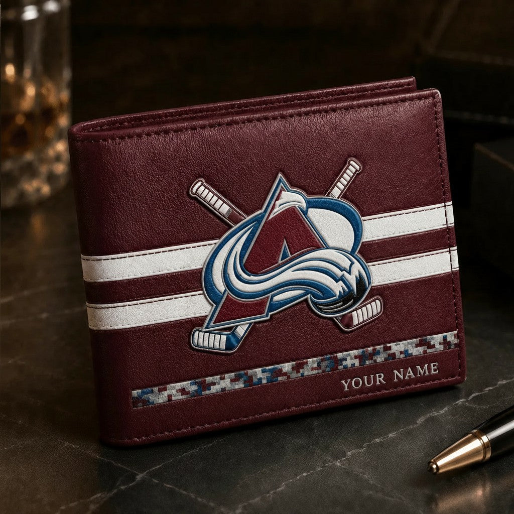 NHL x COL Special Personalized Name Leather Wallet