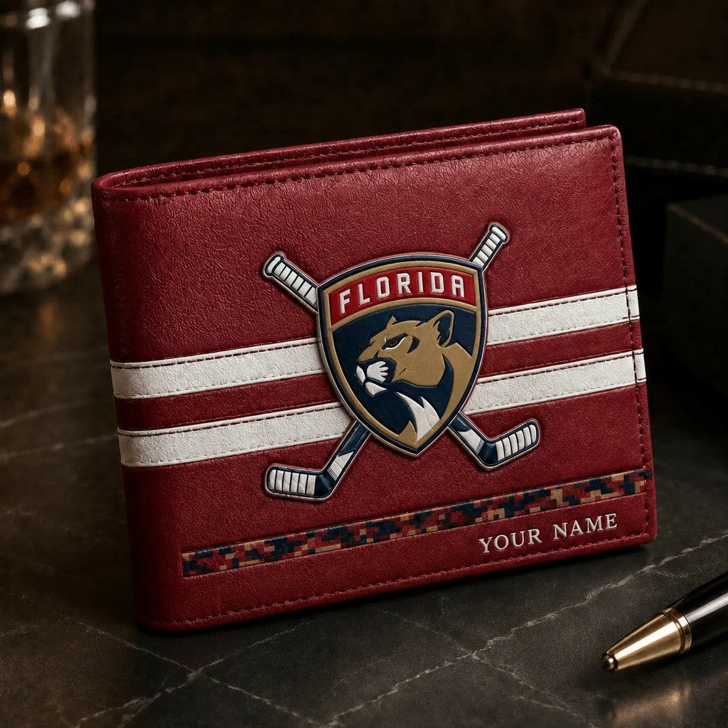 NHL x FLO Special Personalized Name Leather Wallet