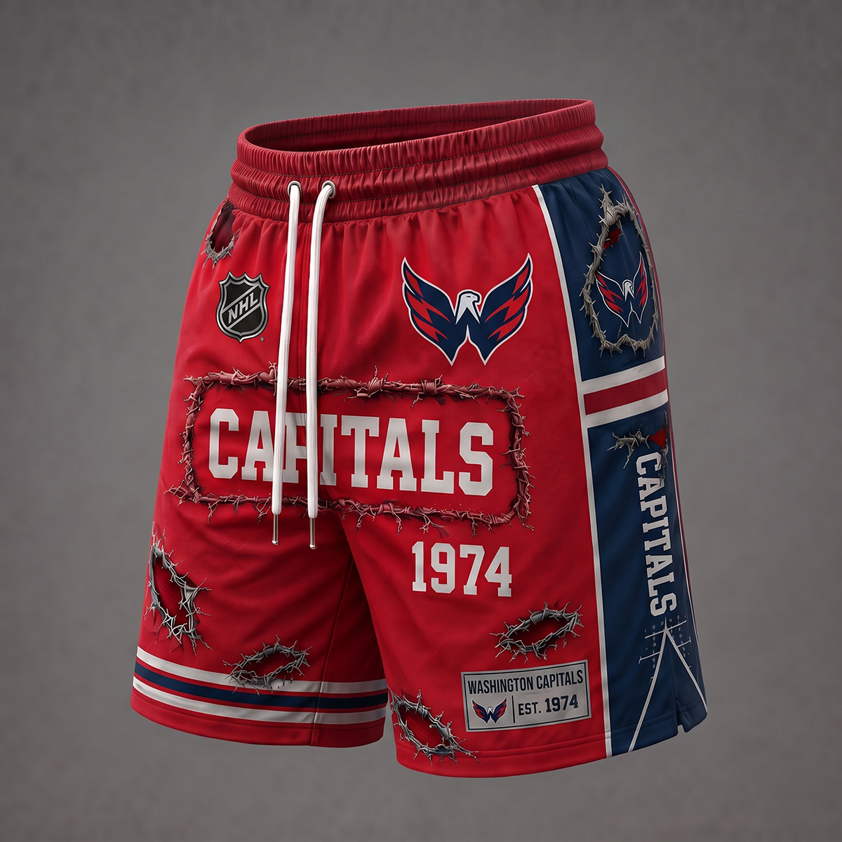 NHL x WAS Distressed Shorts
