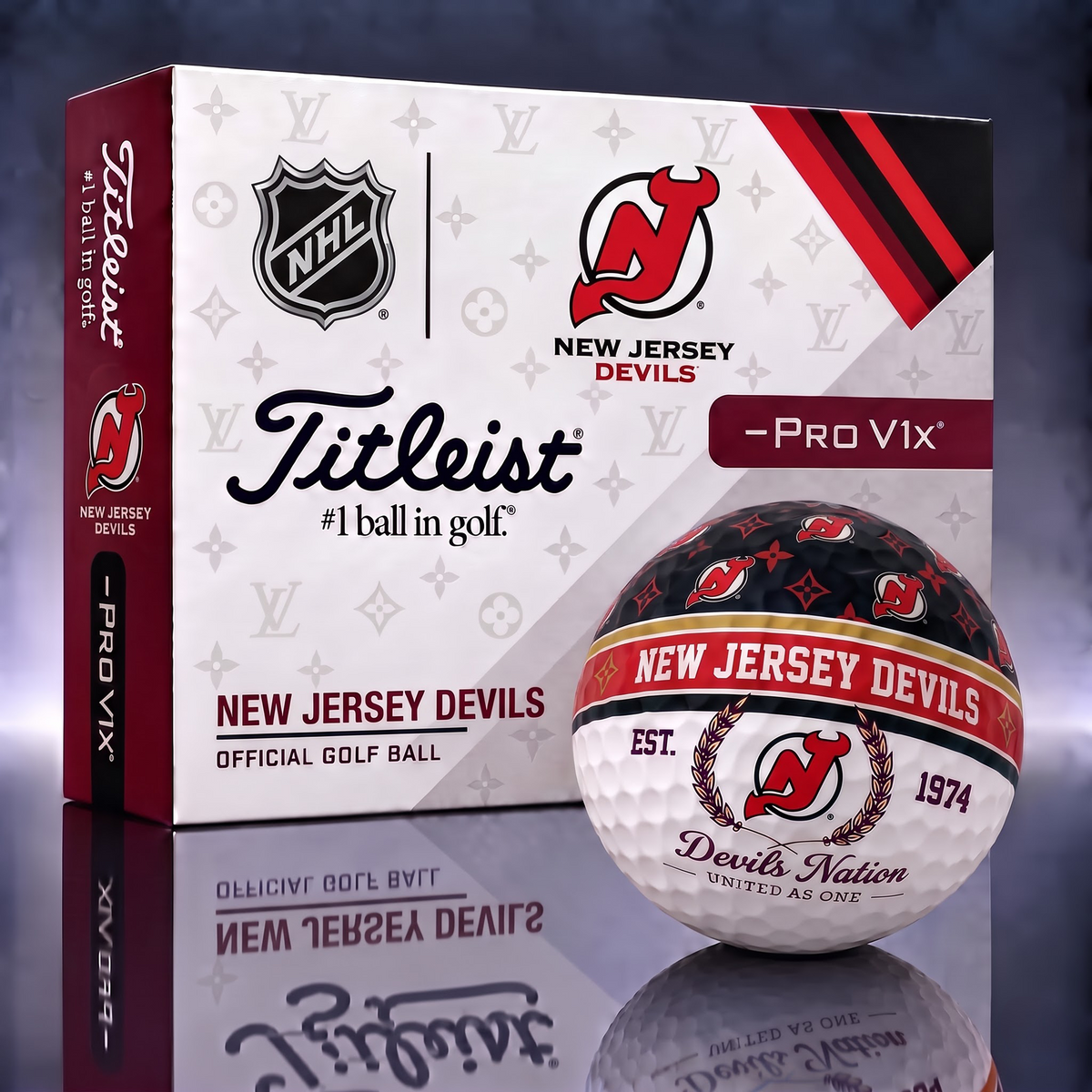 NJD X NHL Custom LV x Titleist Pro V1 Golf Balls Set