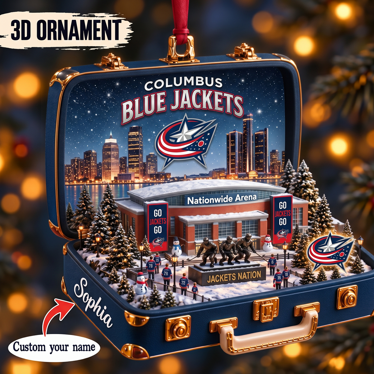 NJD x NHL Christmas KICKOFF Premium Personalized Acrylic Oranment