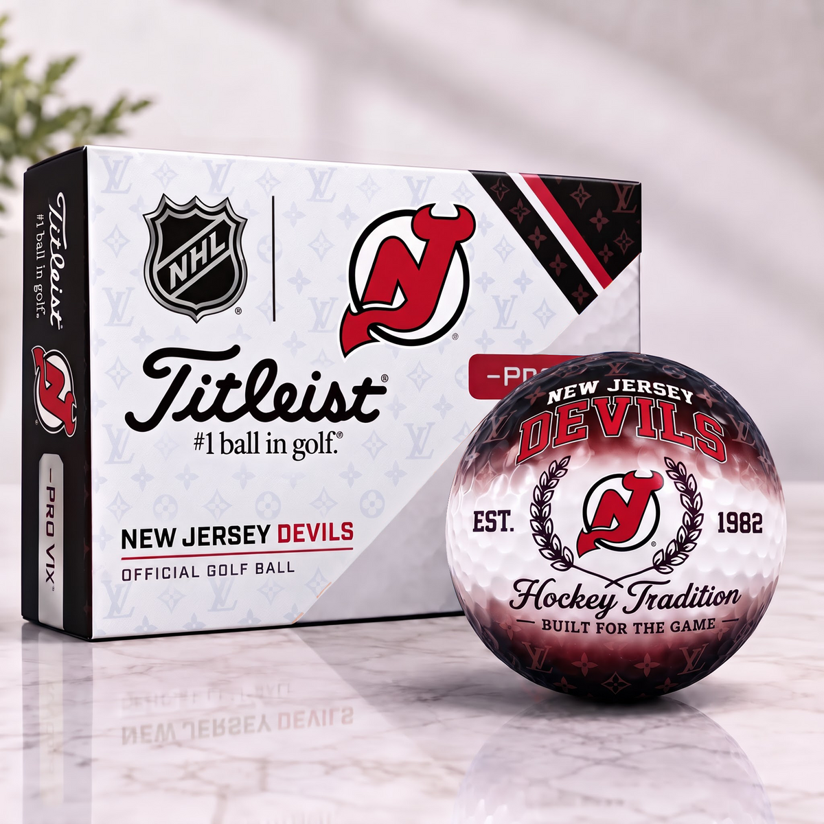 NJD x NHL Custom LV x Titleist Pro V1 Golf Balls Set V2