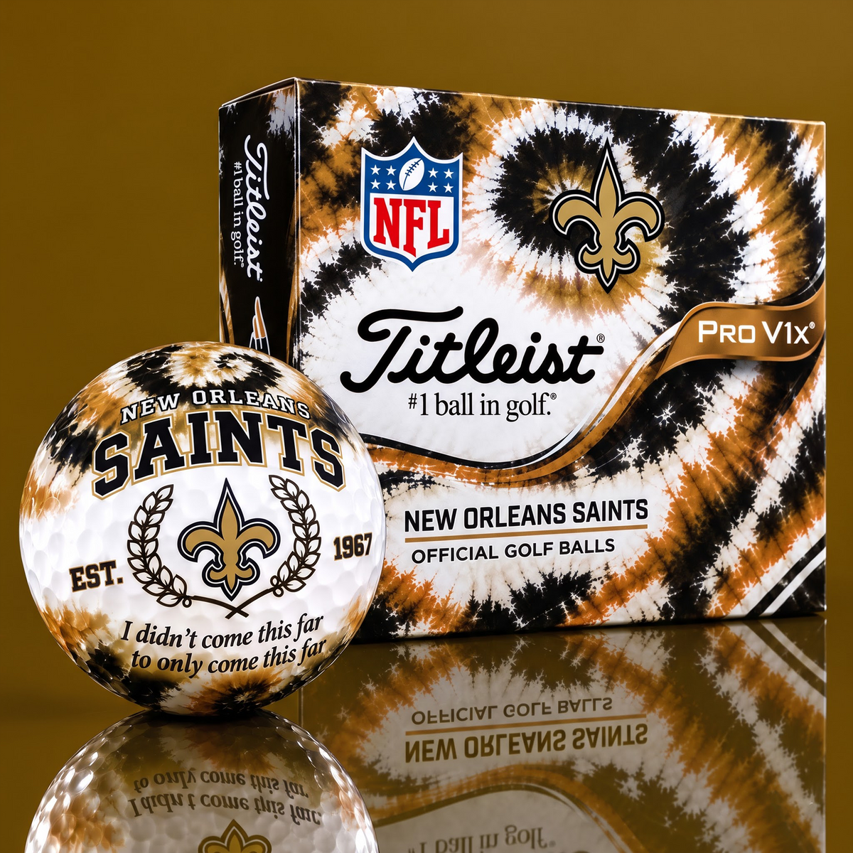 NO X Custom 1-of-1 NFL Team Tie Dye Titleist Golf Balls Set