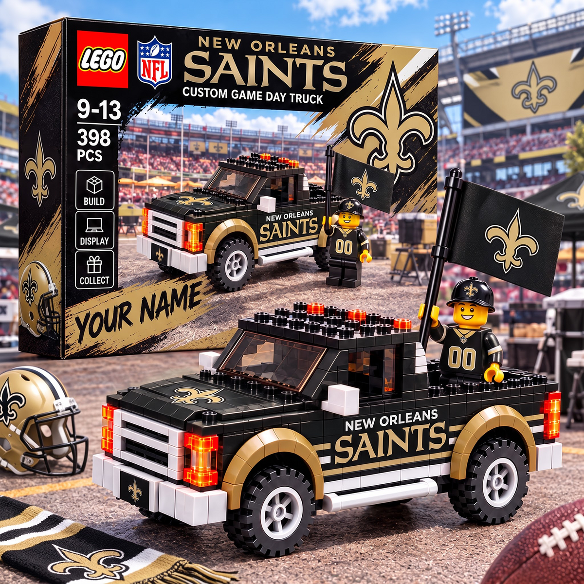 NO X NFL 1-OF-1 IN-HOUSE CRAFTED CUSTOM GAME DAY TRUCK BRICK SET