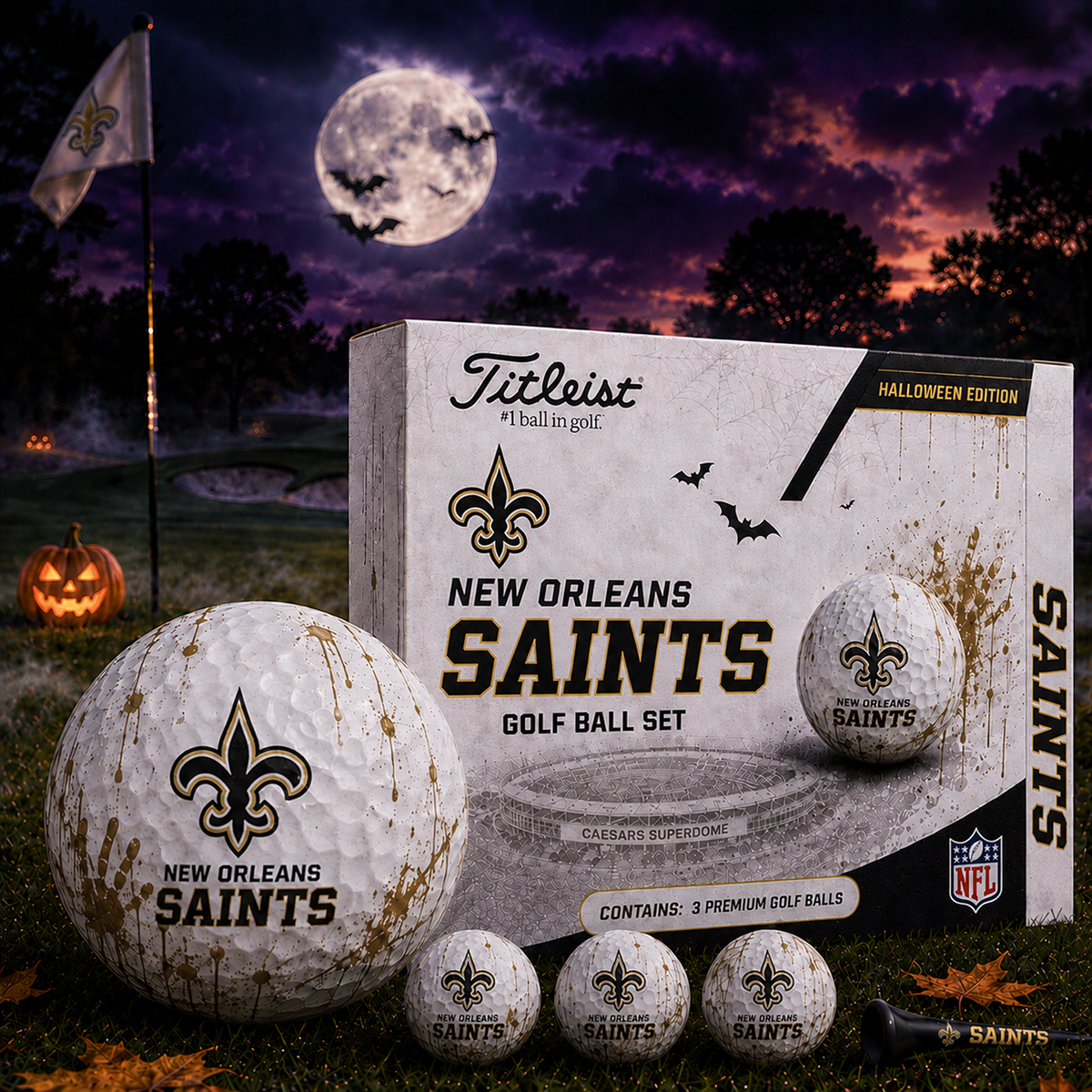 NO x NFL Halloween Edition Golf Ball Set – 3 Premium Golf Balls