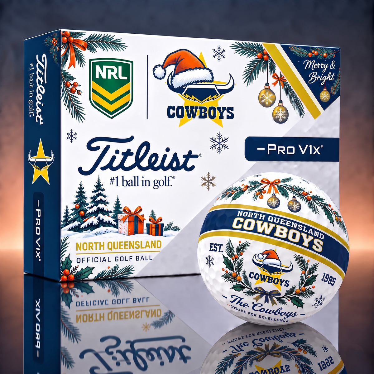 NQC x 1-OF-1 NRL TITLEIST CHRISTMAS GOLF BALLS
