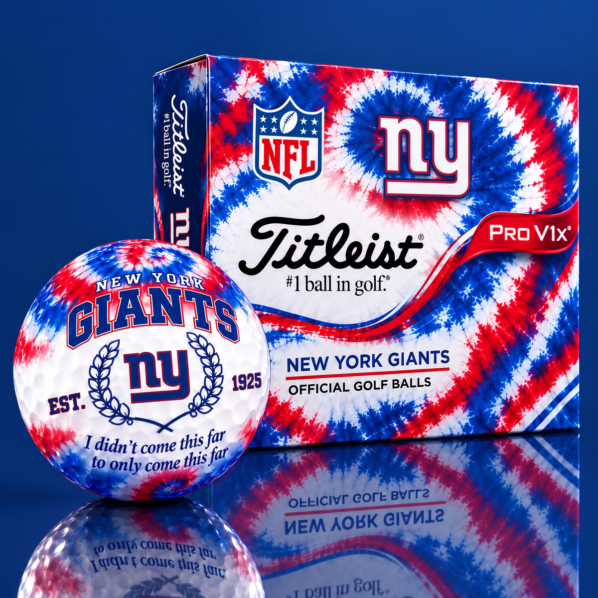 NYG X Custom 1-of-1 NFL Team Tie Dye Titleist Golf Balls Set