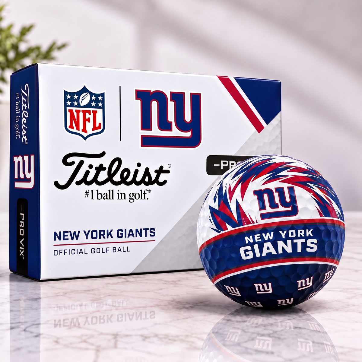 NYG X NFL 1-OF-1 IN-HOUSE CRAFTED TITLEIST PRO V1X NFL GOLF BALLS