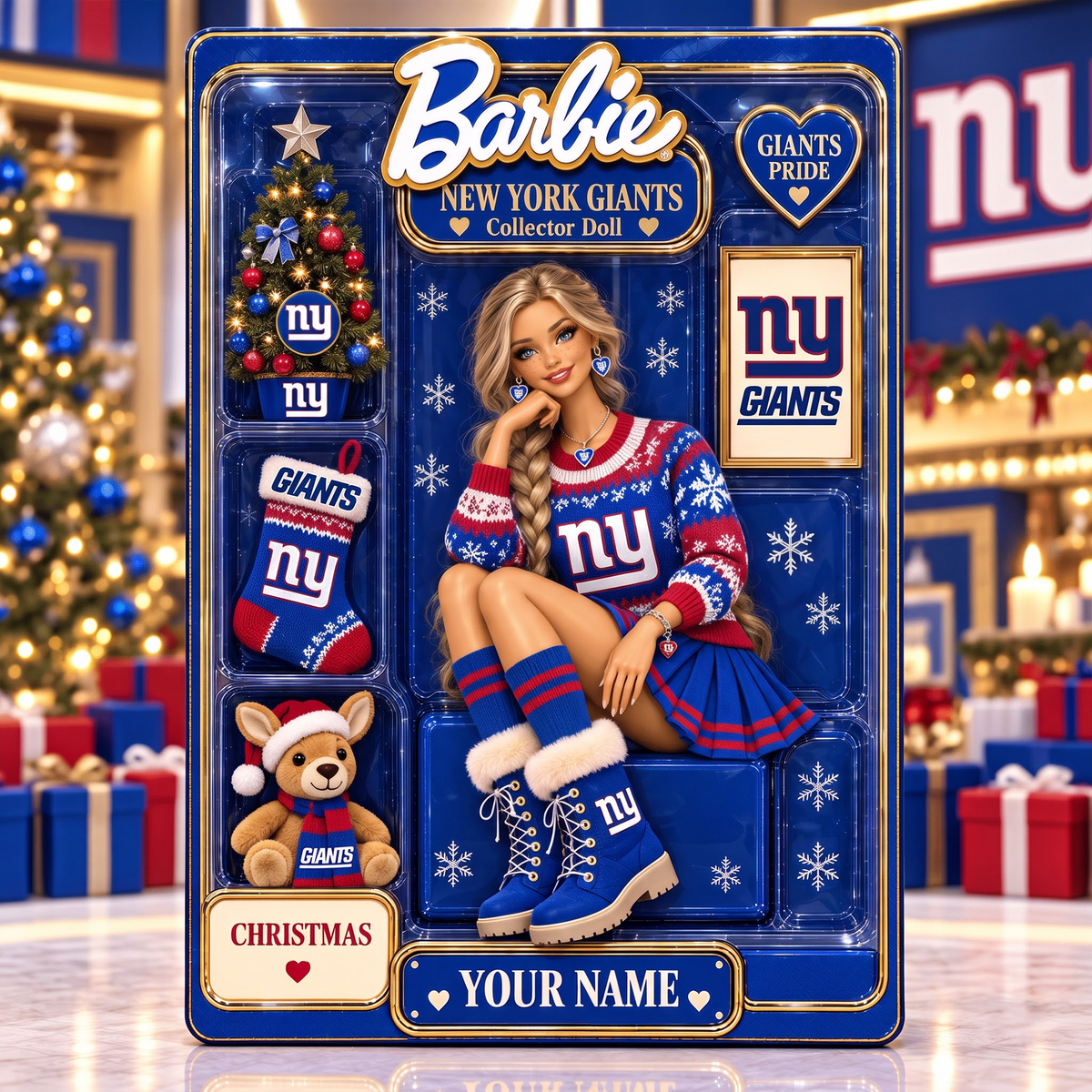 NYG X NFL Collector Edition Barbie Christmas Acrylic