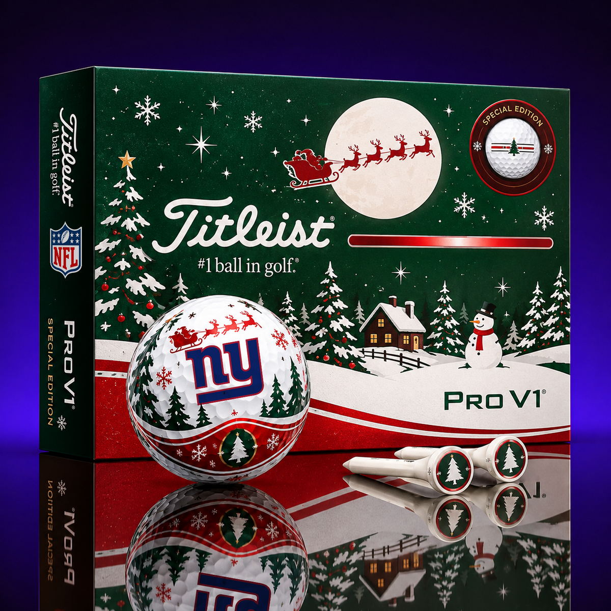 NYG x NFL PERSONALIZED GOLF BALL LIMITED EDITION CHRISTMAS V2
