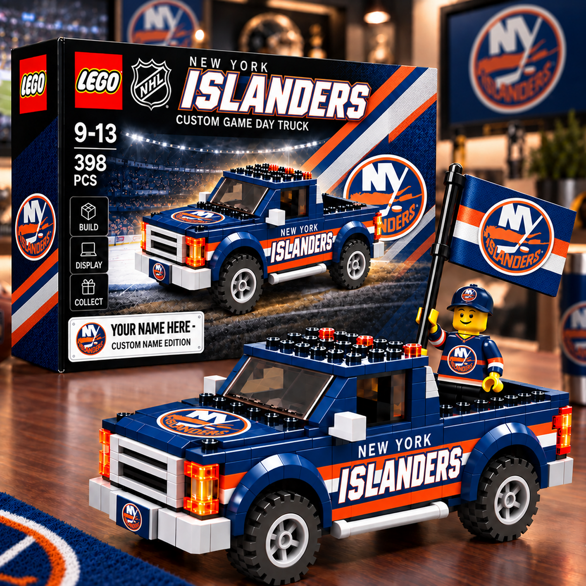 NYI x NHL Building Blocks Truck Toy Set V2