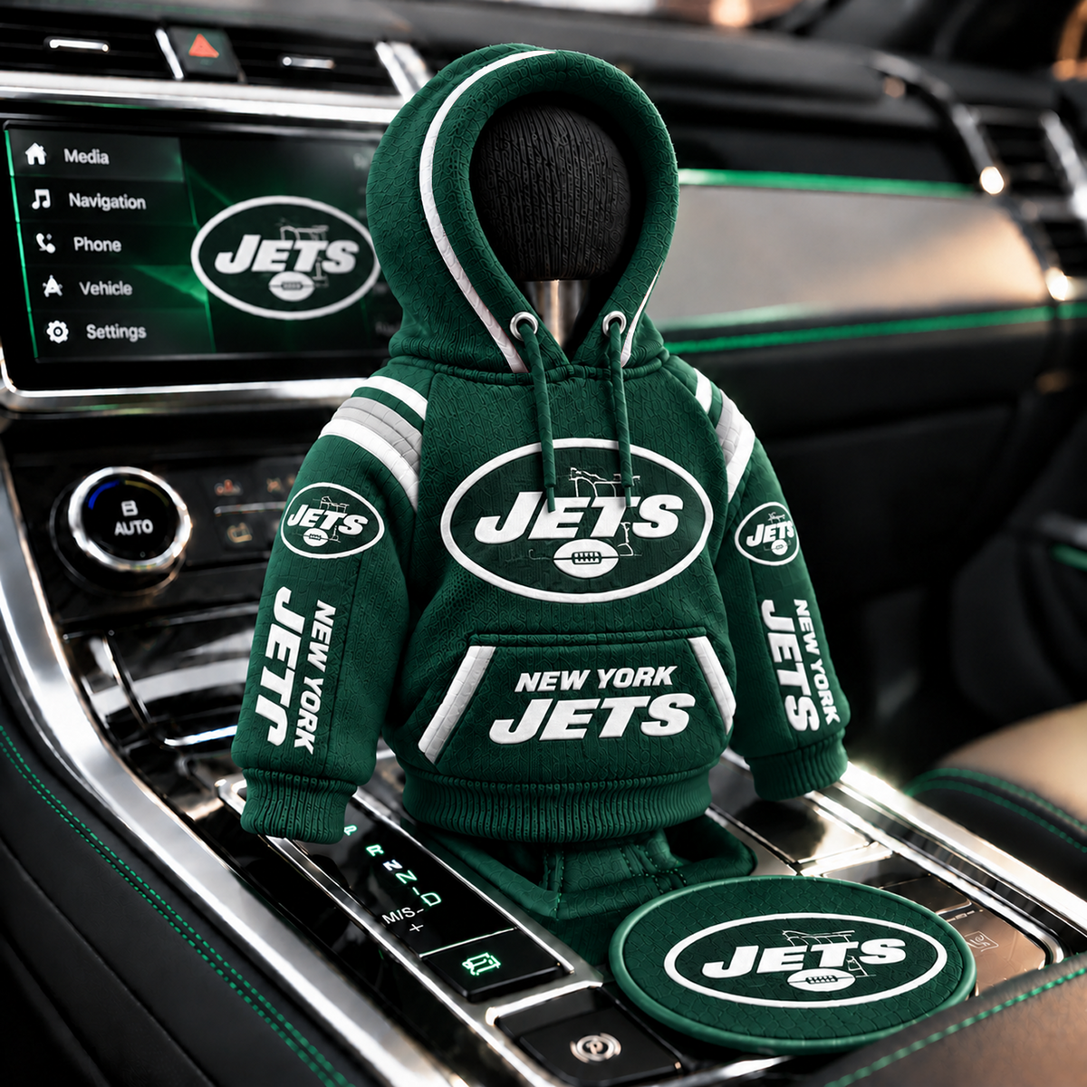 NYJ x NFL Personalized Name Shift Knob Hoodie