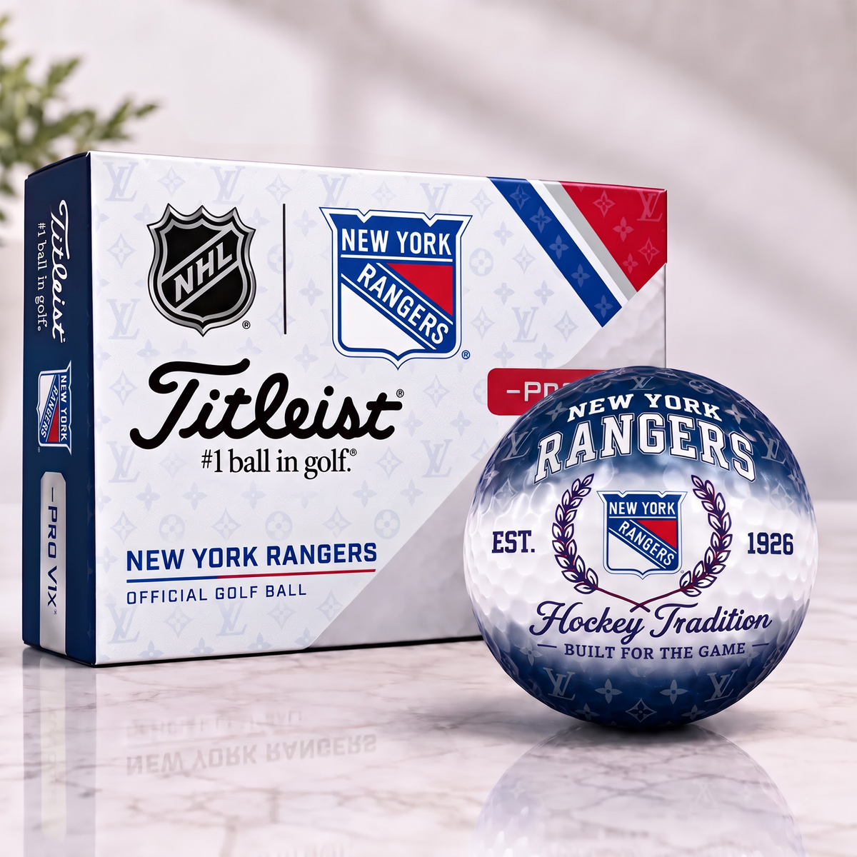 NYR x NHL Custom LV x Titleist Pro V1 Golf Balls Set V2