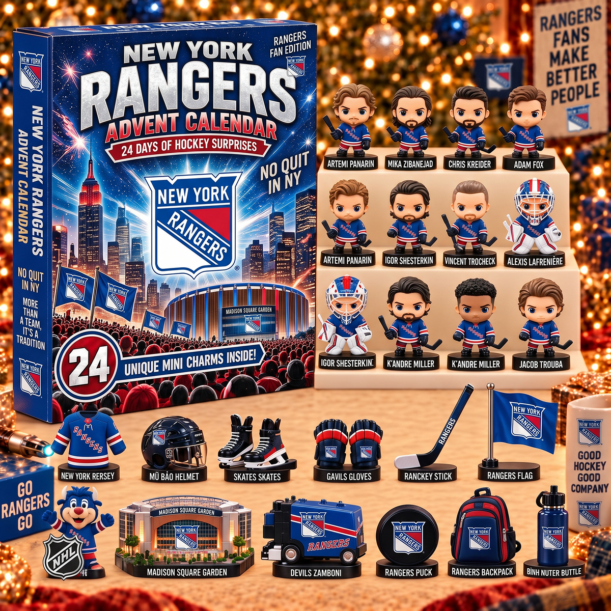 NYR x NHL Game Day Premium Personalized 24 Days Of Advent Calendar