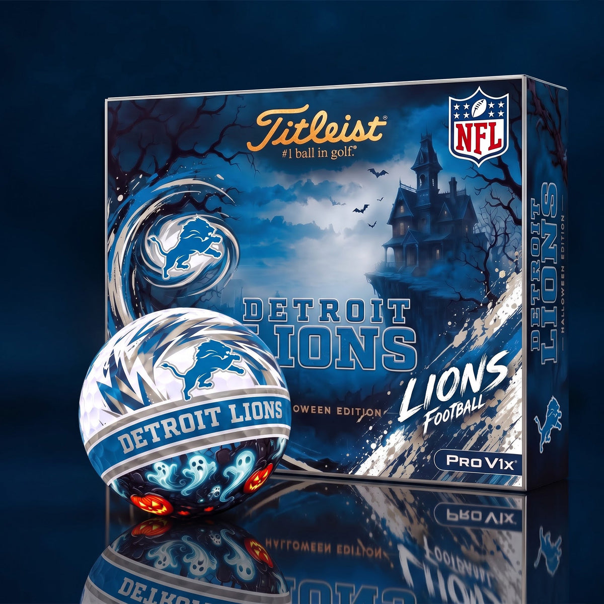 OFFICAL TITLIEST X PREMIUM NFL DET DELUXE PERSONALIZED HALLOWEEN HORROR FAIRWAY V3 GOLF BALL SET EDITION