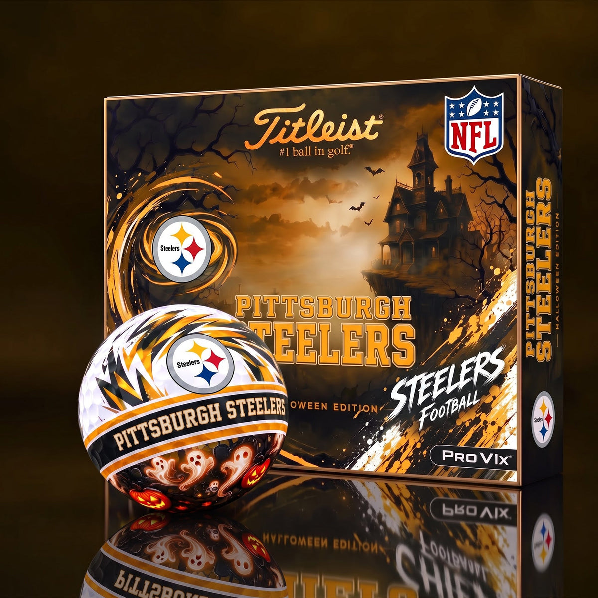 OFFICAL TITLIEST X PREMIUM NFL PIT DELUXE PERSONALIZED HALLOWEEN HORROR FAIRWAY V3 GOLF BALL SET EDITION