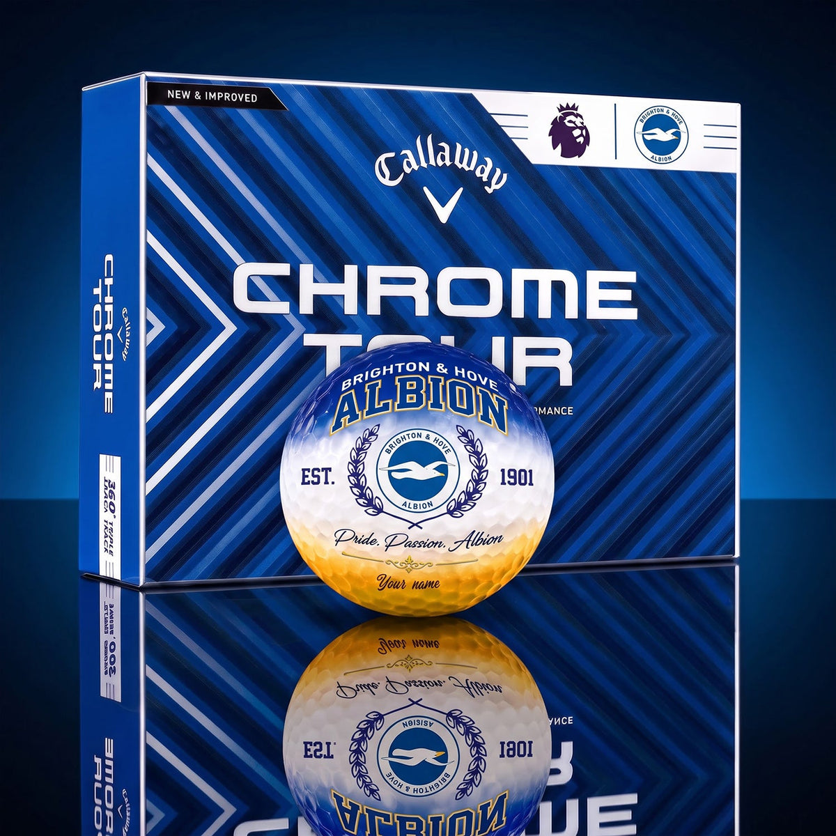 OFFICIAL CALLAWAY X PREMIUM EPL BRI BESPOKE NAME GOLF BALL LIMITED EDITION