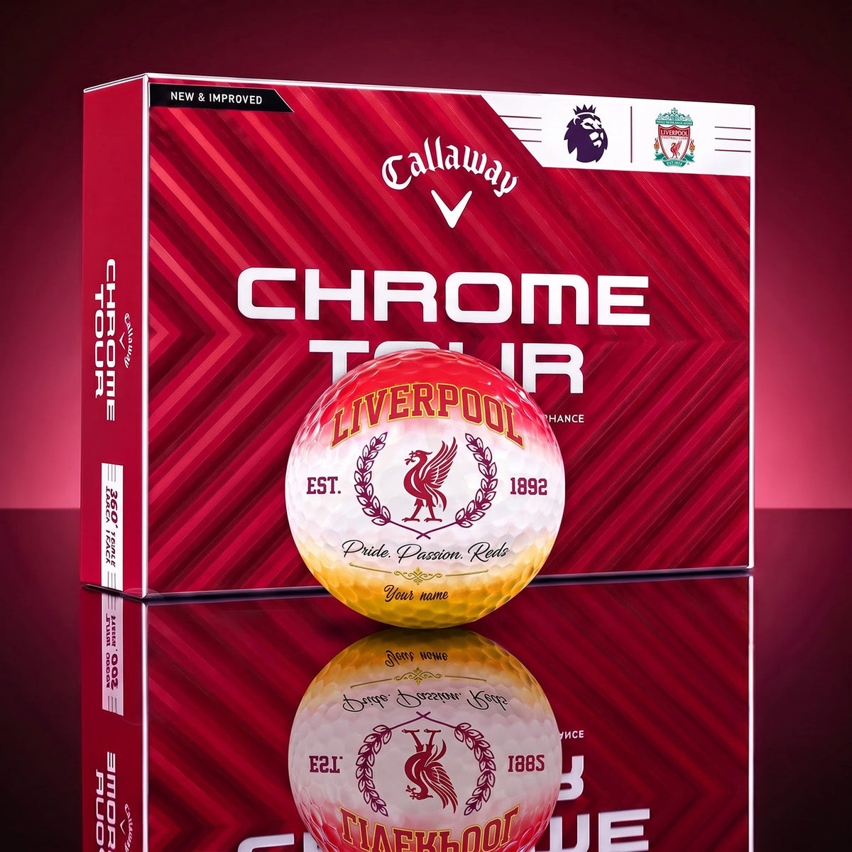 OFFICIAL CALLAWAY X PREMIUM EPL LIV BESPOKE NAME GOLF BALL LIMITED EDITION