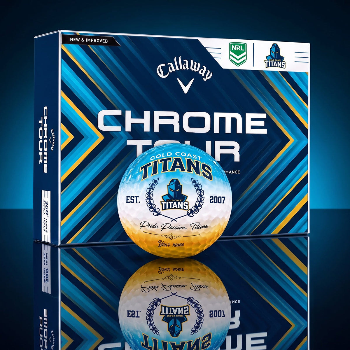 OFFICIAL CALLAWAY X PREMIUM NRL GCT BESPOKE NAME GOLF BALL LIMITED EDITION