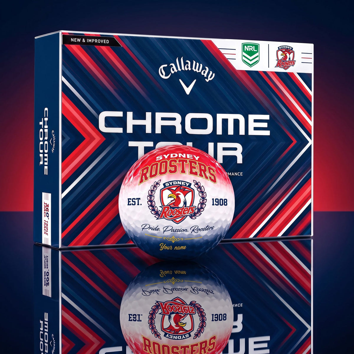 OFFICIAL CALLAWAY X PREMIUM NRL SR BESPOKE NAME GOLF BALL LIMITED EDITION