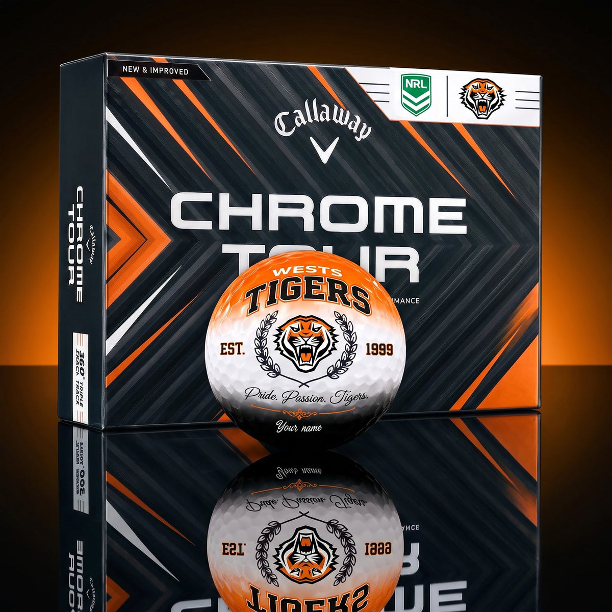 OFFICIAL CALLAWAY X PREMIUM NRL WT BESPOKE NAME GOLF BALL LIMITED EDITION