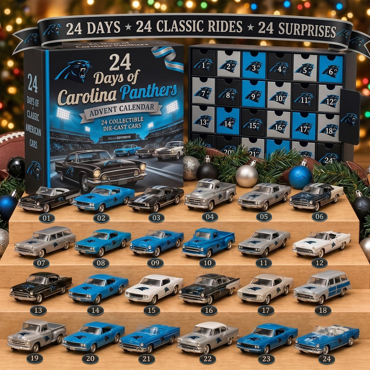 OFFICIAL NFL X PREMIUM CAR 24DAYS ADVENT CALENDER AMAZING TRIP RACING CAR FOR FAN LIMITED EDITION