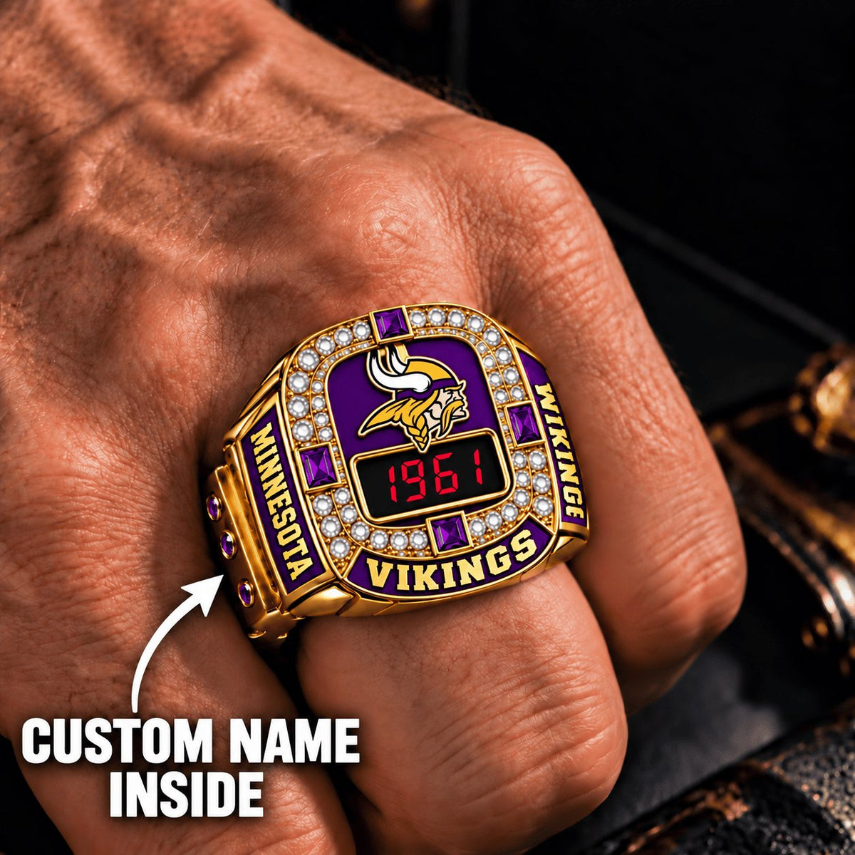 OFFICIAL NFL X PREMIUM MIN EXCLUSIVE ROSE GOLD RING Bespoke Name Limited Edition