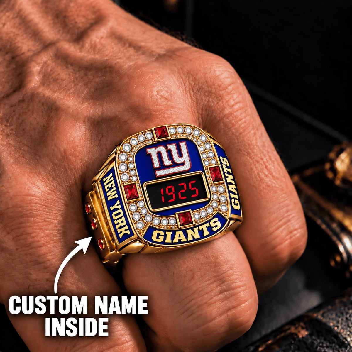 OFFICIAL NFL X PREMIUM NYG EXCLUSIVE ROSE GOLD RING Bespoke Name Limited Edition