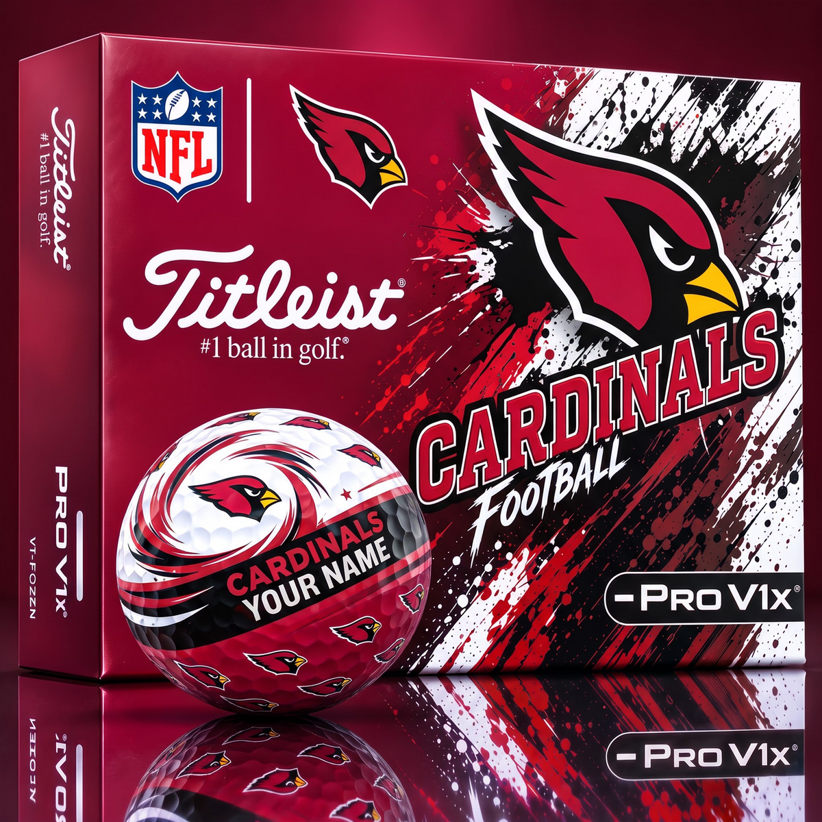 OFFICIAL NFL X TITLIEST PREMIUM AC EXCLUSIVE TIE-DYE PAINT CUSTOME NAME GOLF BALL TOURNAMENT EDITION