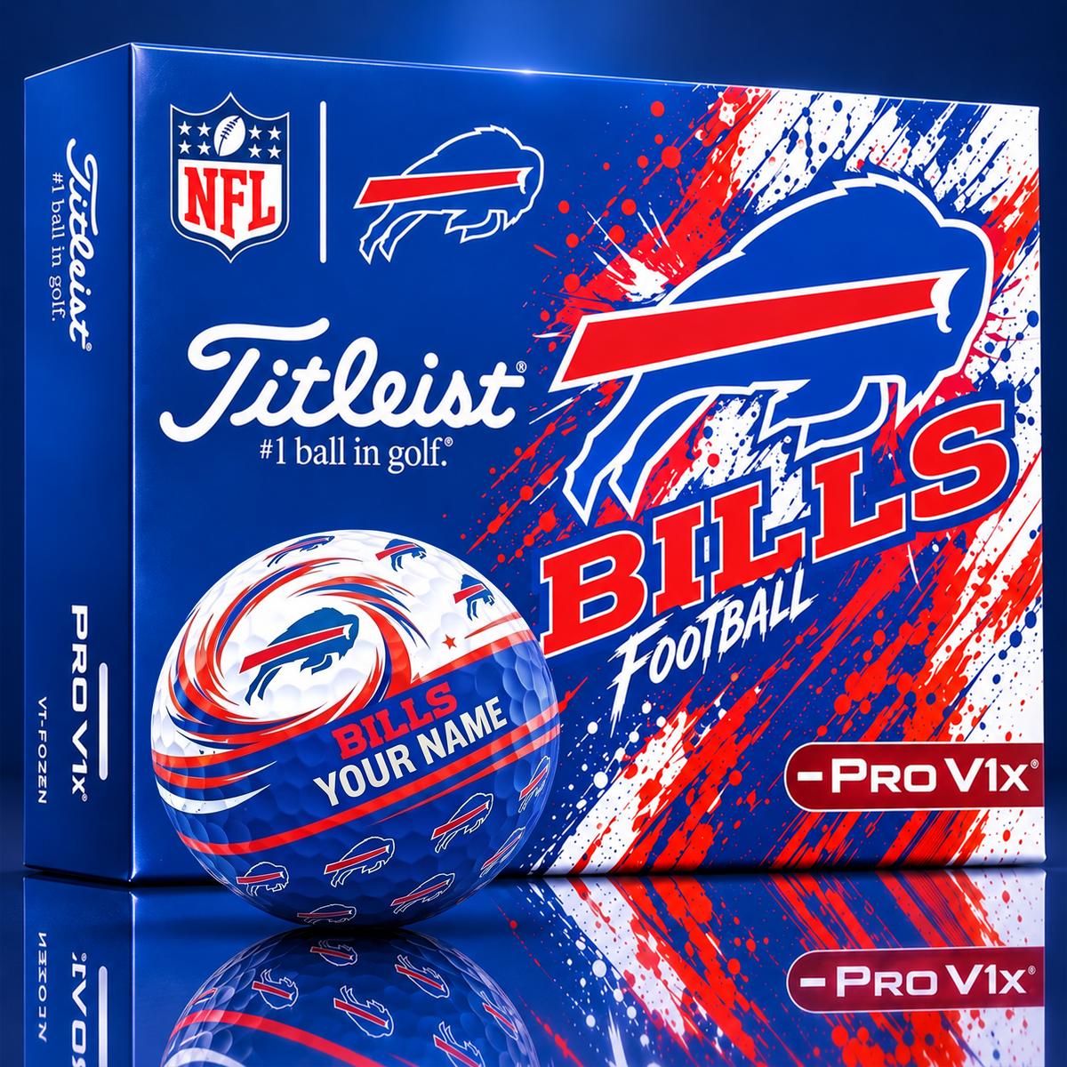 OFFICIAL NFL X TITLIEST PREMIUM BB EXCLUSIVE TIE-DYE PAINT CUSTOME NAME GOLF BALL TOURNAMENT EDITION