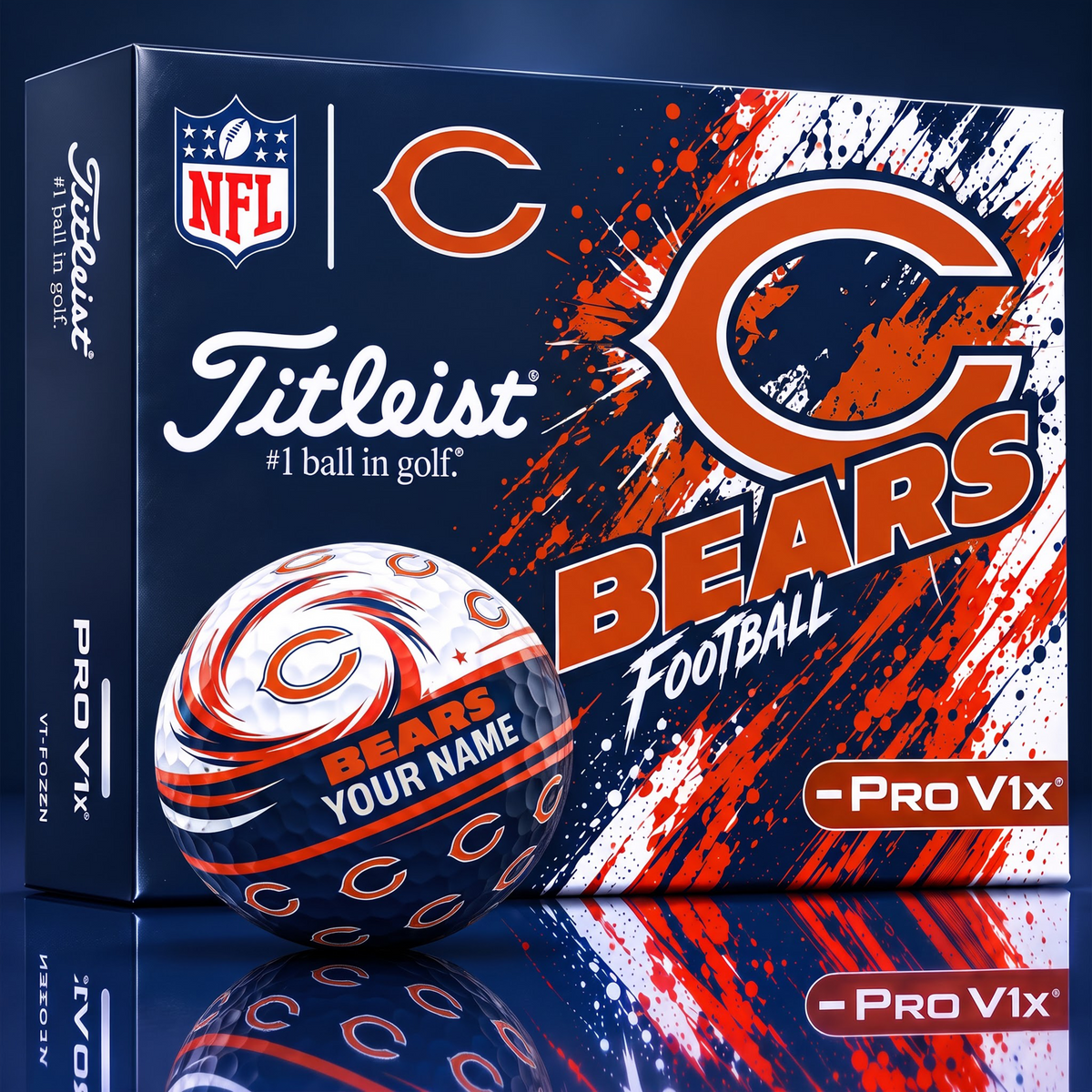 OFFICIAL NFL X TITLIEST PREMIUM CB EXCLUSIVE TIE-DYE PAINT CUSTOME NAME GOLF BALL TOURNAMENT EDITION