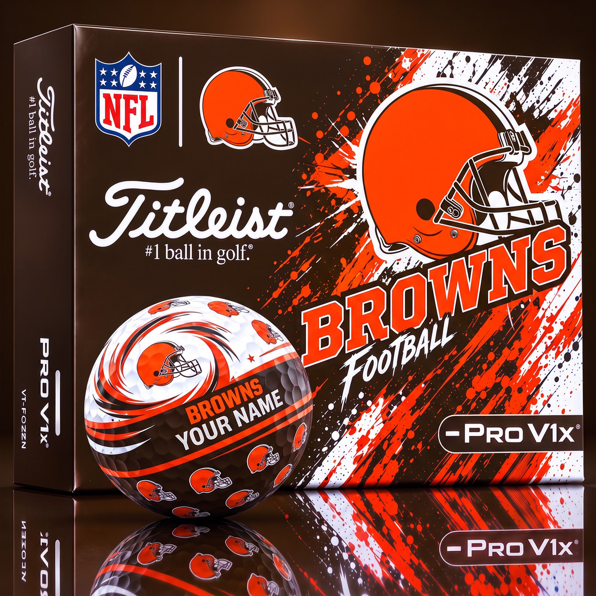 OFFICIAL NFL X TITLIEST PREMIUM CLE EXCLUSIVE TIE-DYE PAINT CUSTOME NAME GOLF BALL TOURNAMENT EDITION