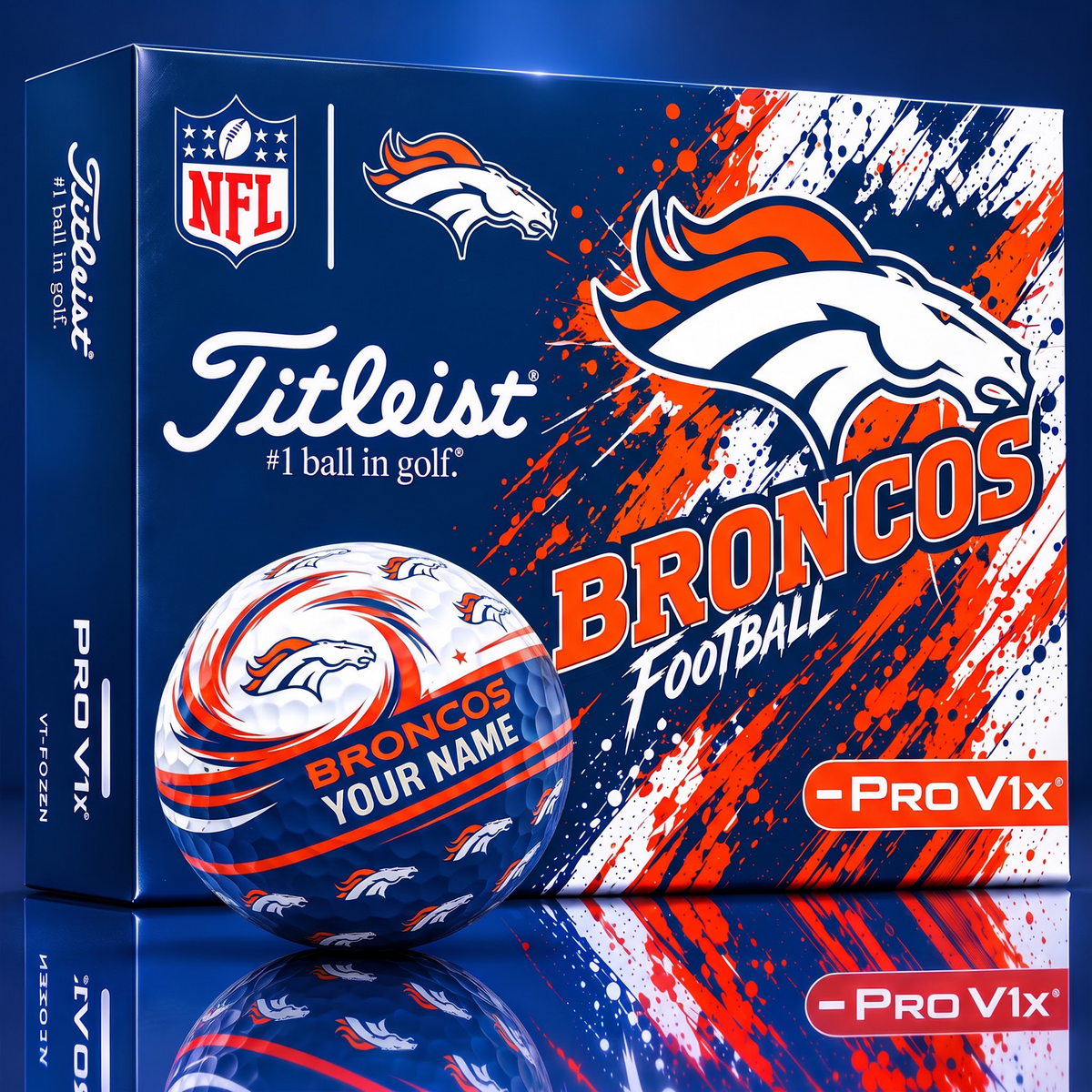 OFFICIAL NFL X TITLIEST PREMIUM DB EXCLUSIVE TIE-DYE PAINT CUSTOME NAME GOLF BALL TOURNAMENT EDITION