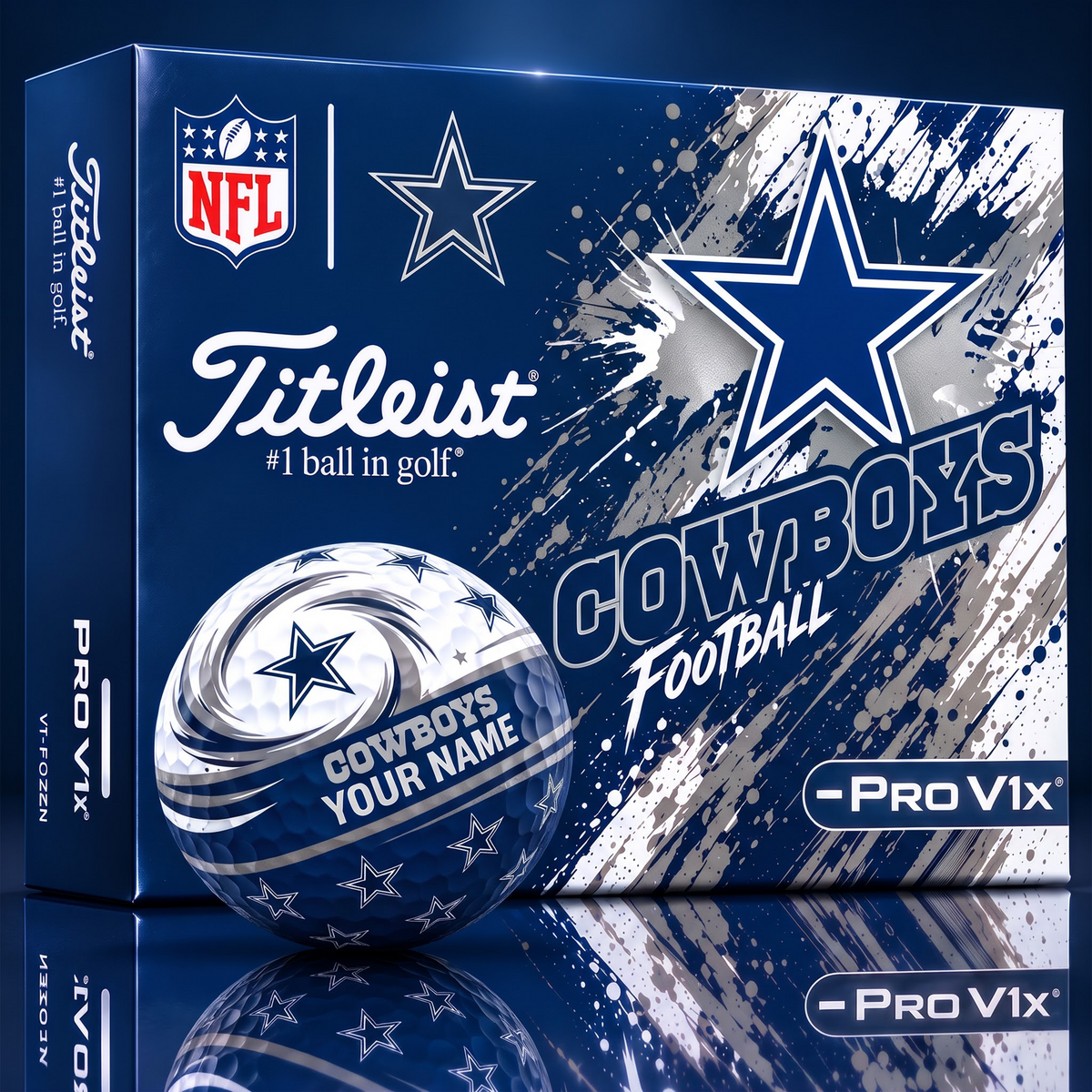 OFFICIAL NFL X TITLIEST PREMIUM DC EXCLUSIVE TIE-DYE PAINT CUSTOME NAME GOLF BALL TOURNAMENT EDITION
