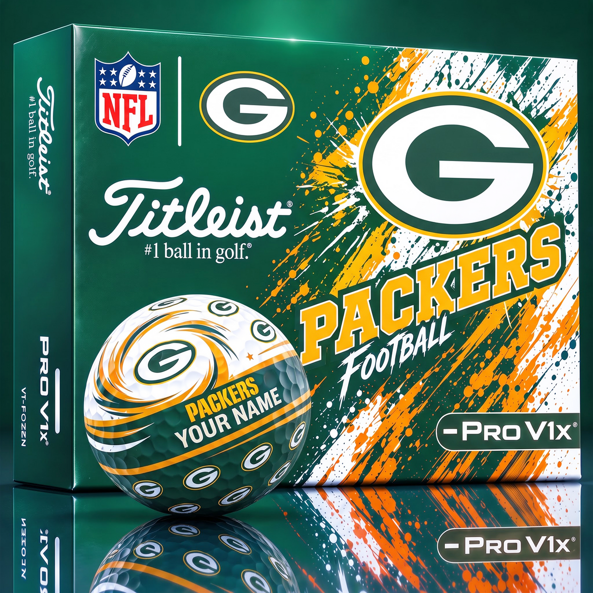 OFFICIAL NFL X TITLIEST PREMIUM GBP EXCLUSIVE TIE-DYE PAINT CUSTOME NAME GOLF BALL TOURNAMENT EDITION