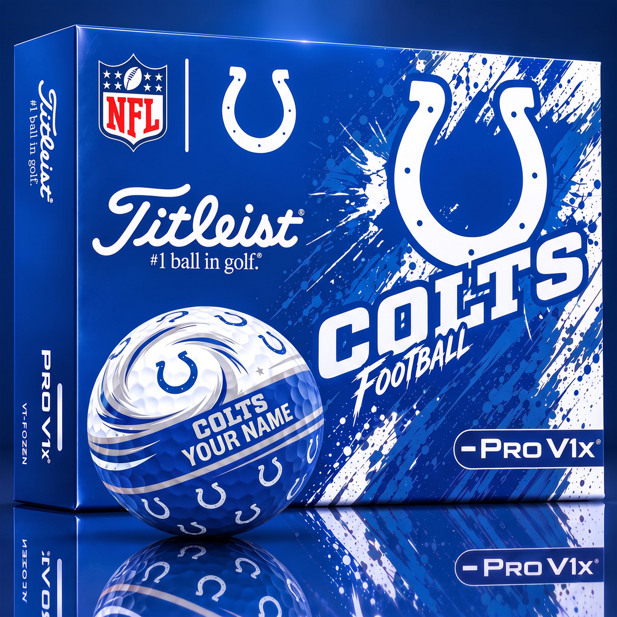 OFFICIAL NFL X TITLIEST PREMIUM IC EXCLUSIVE TIE-DYE PAINT CUSTOME NAME GOLF BALL TOURNAMENT EDITION