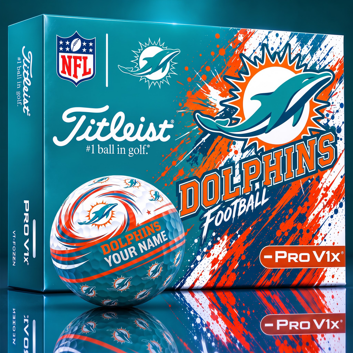 OFFICIAL NFL X TITLIEST PREMIUM MD EXCLUSIVE TIE-DYE PAINT CUSTOME NAME GOLF BALL TOURNAMENT EDITION