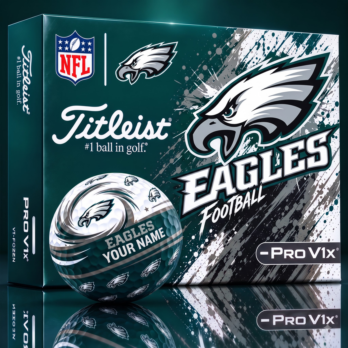 OFFICIAL NFL X TITLIEST PREMIUM PE EXCLUSIVE TIE-DYE PAINT CUSTOME NAME GOLF BALL TOURNAMENT EDITION