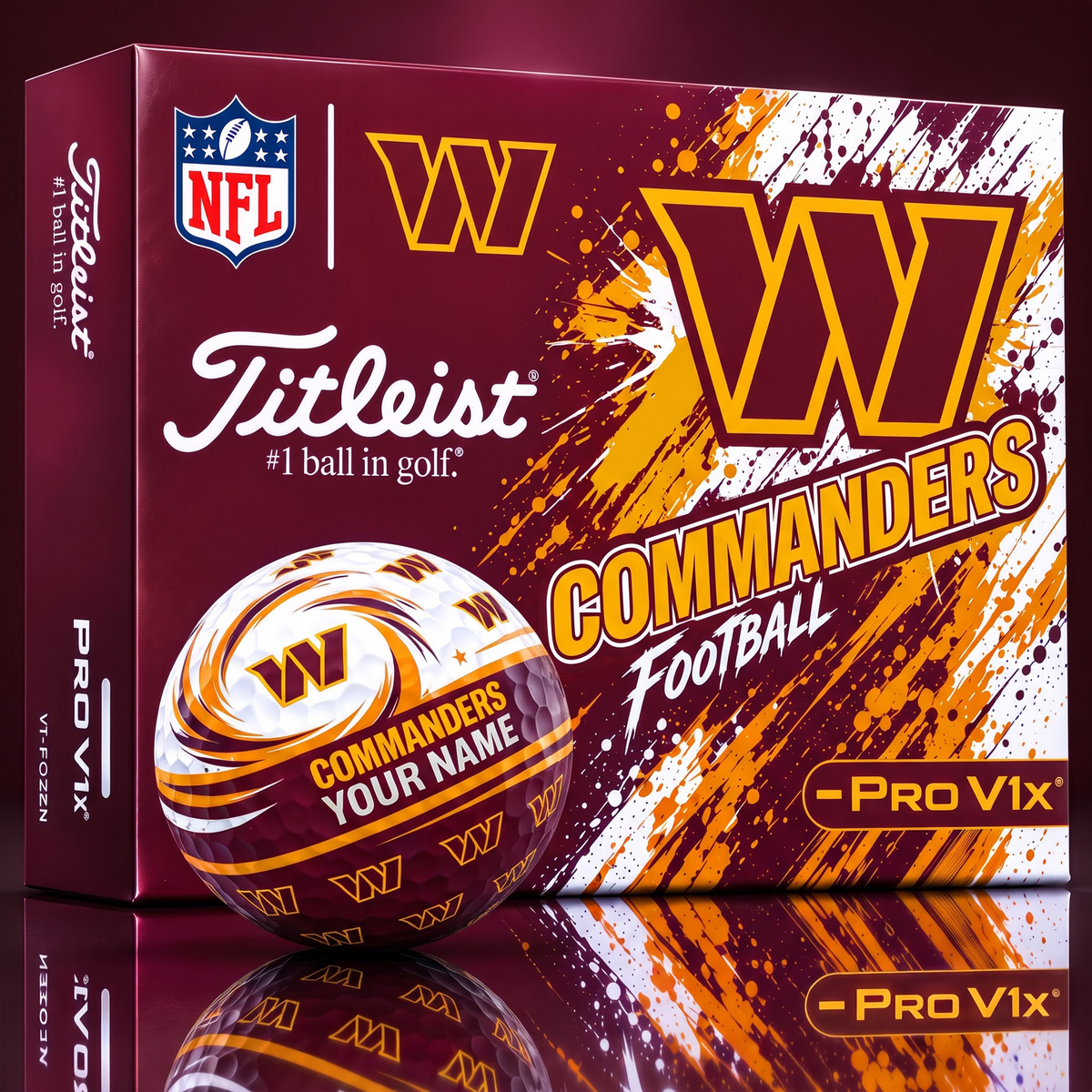 OFFICIAL NFL X TITLIEST PREMIUM WC EXCLUSIVE TIE-DYE PAINT CUSTOME NAME GOLF BALL TOURNAMENT EDITION