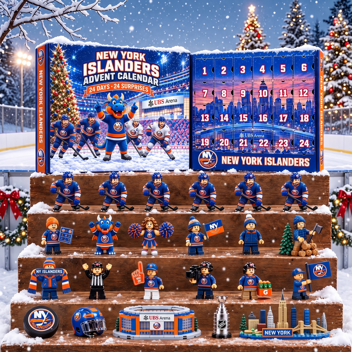 OFFICIAL NHL X PREMIUM NYI EXCLUSIVE 3D AMAZING JOURNEY 24DAYS ADVENT CALENDER FOR FAN EDITION