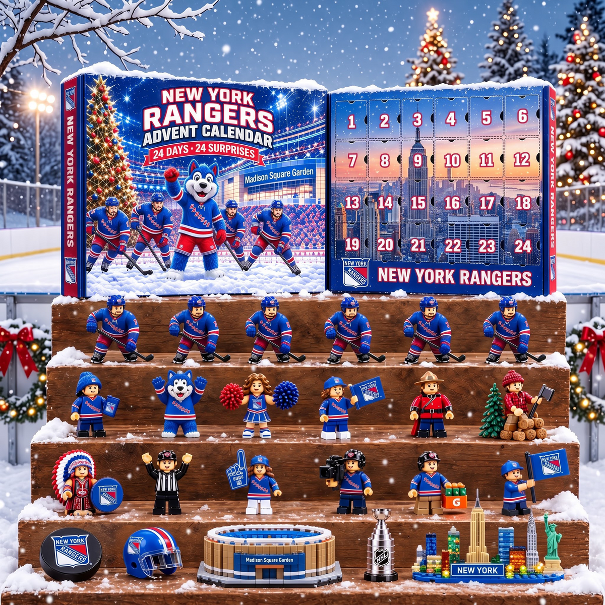 OFFICIAL NHL X PREMIUM NYR EXCLUSIVE 3D AMAZING JOURNEY 24DAYS ADVENT CALENDER FOR FAN EDITION