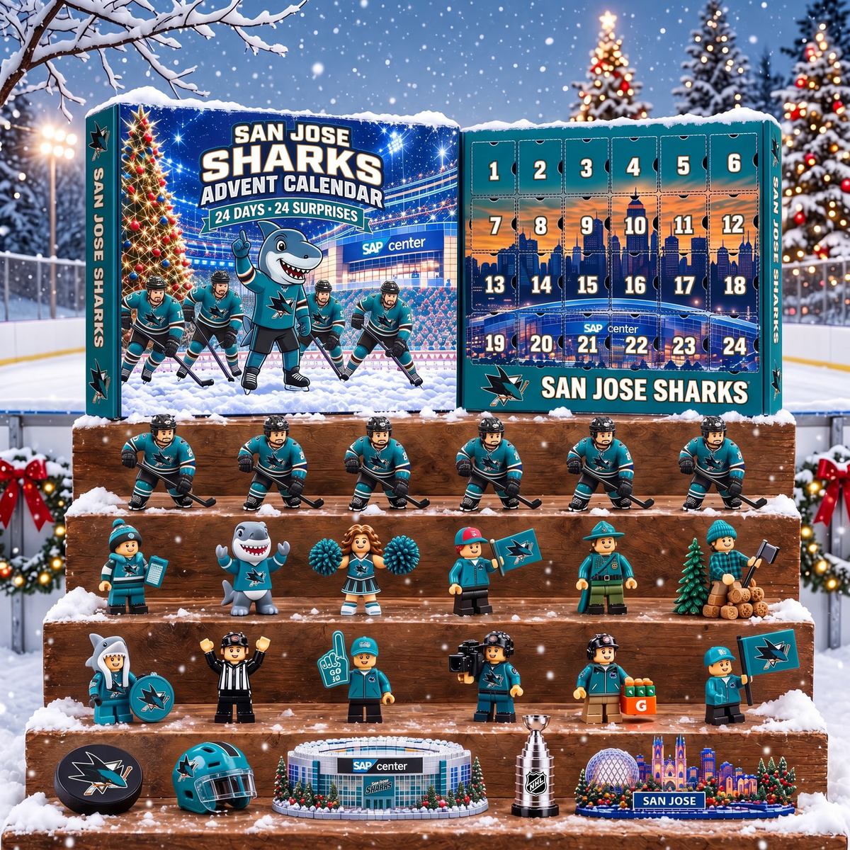 OFFICIAL NHL X PREMIUM SJS EXCLUSIVE 3D AMAZING JOURNEY 24DAYS ADVENT CALENDER FOR FAN EDITION