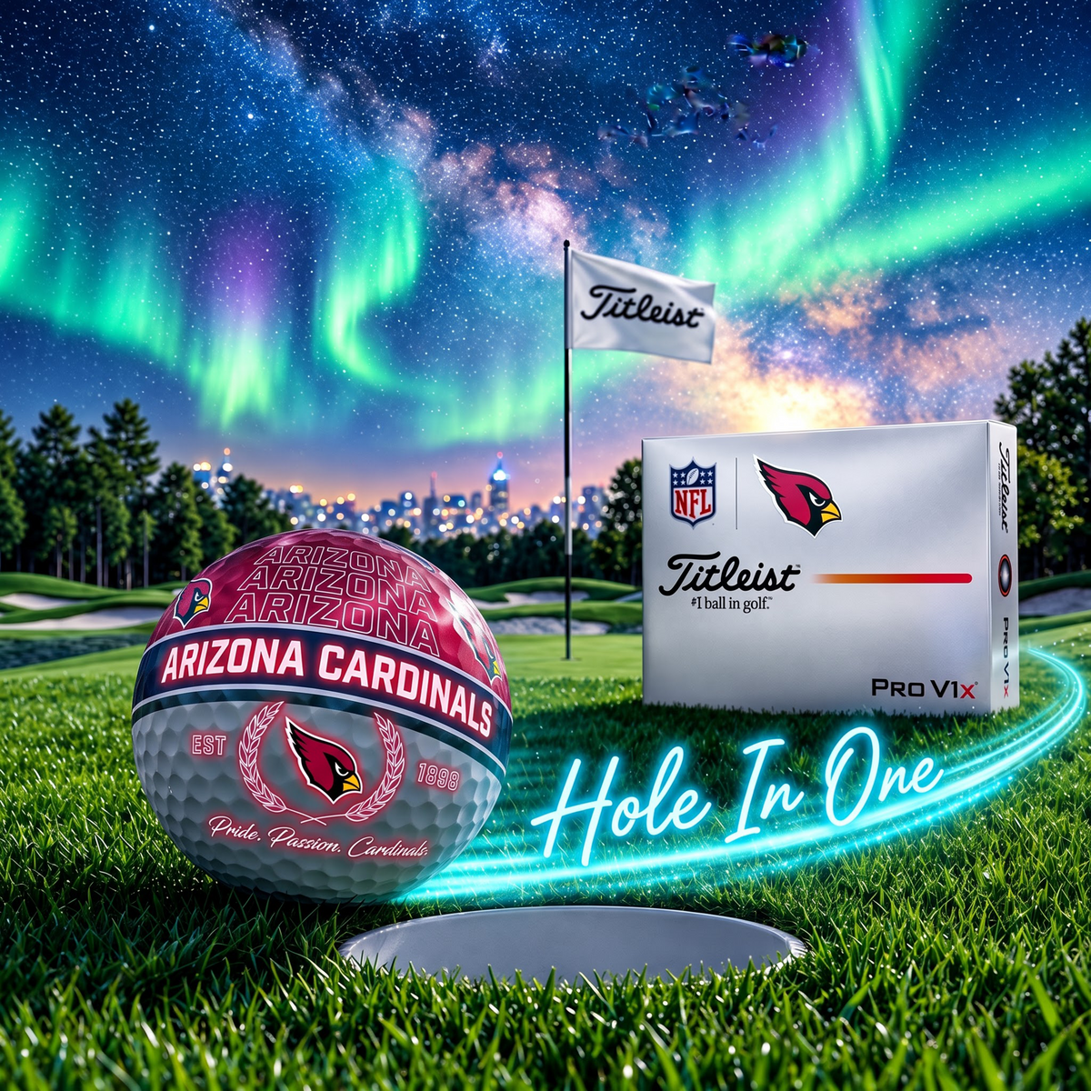 OFFICIAL TITLIEST X PREMIUM NFL AC 3D NEON GALAXY V3 PLUS GOLF BALL EDITION