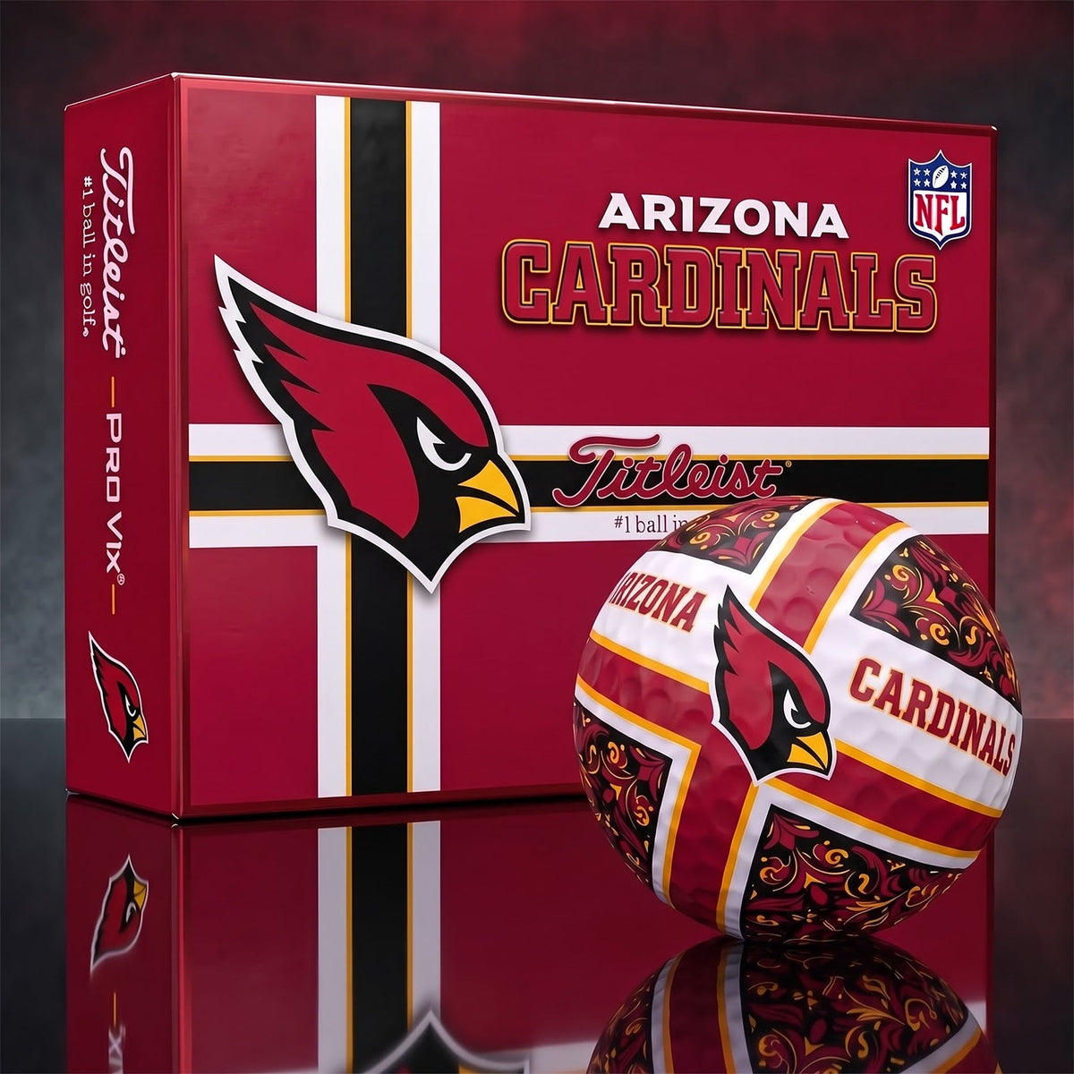 OFFICIAL TITLIEST X PREMIUM NFL ARI 3D GOLF BALL IN THE SHAPE OF A CROSS FOR FAN EDITION V2